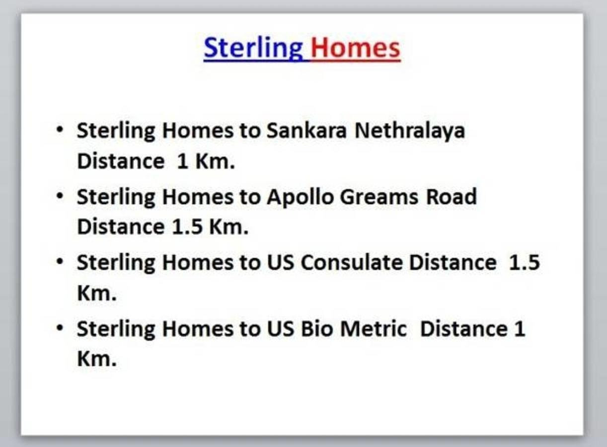 Sterling Homes Near Sankara Nethralaya & Apollo Hospitals Service With Kitchen Apartment *
